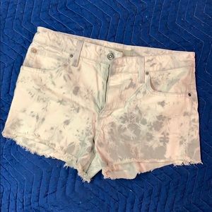 Joe’s White Washed White Jean Frayed Shorts